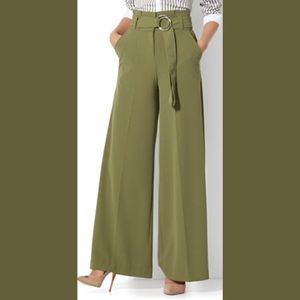 NY&Co paper-bag waist wide leg pants